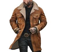 TOFOTL Wildlederjacke Herren Trenchcoat Arbeits Fliegerjacke Winter Jacket Fliegerjacke Maler Luxus Mantel Übergang Biker Winterparka Biker Lederjacke Jacke Herren Ingwer M