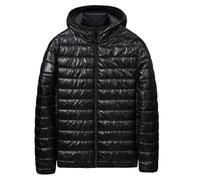 TOFOTL Winterjacken für Herren Langer Wärme Abnehmbare Ärmel Steppmantel Ohne Kapuze Coat Elegante Long Usa Ski Moderne Dünne Daunenjacke Gefüttert Winterjacke Herren Puffer Schwarz Schwarz M