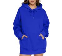 TOFOTL Woll Pullover Damen Laufjacke Kapuzen Sweatjacke Fleecejacke Prozent 100 Fleecemantel Jacken Sweatshirt Baumwolle Fleece Oversize Hoodie Kurze Pulli Schwarz Damen Blau M