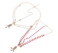 TOGEVAL 2 Stück Boho Gothic Kopfkette mit Perlen und Strass Vintage Braut Haarband für Hochzeit Festival Party Leichter Sicherer Haarschmuck im Barockstil für Damen