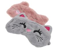 TOGEVAL 2 Stück Cartoon Plüsch Augenmasken Tiermotiv Weich Atmungsaktiv Schlafmaske Für Reisen Hotel Nickerchen Angenehm Leichte Augenbinde Für Erwachsene