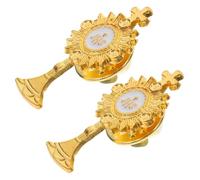 TOGEVAL 2 Stück Kreuz Anstecknadeln aus Metall Klassische Schmuckbroschen Vielseitiges Accessoire für Tauf und Kommunionskleidung