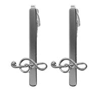 TOGEVAL 2 Stück Pack Herren Krawattenklammer Notenmotiv aus Metall Schlanker Krawattenclip für Businesshemden Elegantes Accessoire für Anlässe Wie Jahrestag und Weihnachten