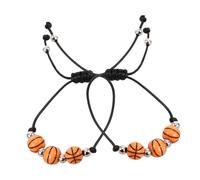 TOGEVAL 2 Stück Verstellbare Geflochtene Basketball armbänder aus Acryl Stylische Sport wickelarmbänder für Herren und Damen Bequemes Fitness accessoire für Basketball Billard partys