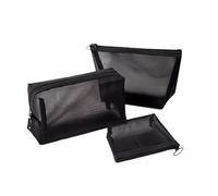 TOGEVAL 3 Stück Teiliges Mesh Kosmetiktaschen Leichte Tragbare Kulturbeutel mit Großer Kapazität für Reisen Outdoor Gym Damen und Mädchen Vielseitige Aufbewahrung für Make Up und