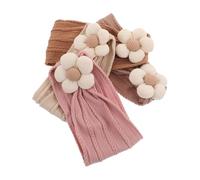 TOGEVAL 4 Stück Teiliges Stirnband mit Elastischem Weichem für Neugeborene und Kleinkinder Handgefertigte Blumen Sicherer Halt Sanfter Komfort für Fotoshootings und Partys