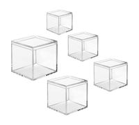 TOGEVAL 5 Stück Teiliges Transparente Acryl aufbewahrungsboxen mit Deckel Versiegelte Schmuck Süßigkeitenbehälter in Verschiedenen Vielseitige Haushaltsboxen für Kleine Gegenstände