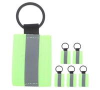 TOGEVAL 6 Stück Teiliges Doppelseitige Fluoreszierende Reflektierende Schlüsselanhänger Anhänger für Rucksack mit Hoher Sichtbarkeit bei Nacht für Radfahrer und Fußgänger
