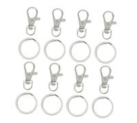 TOGEVAL 60 Stück Teiliges Karabiner Schlüsselanhänger aus Zinklegierung Langlebige Metall Schlüsselringe mit Vielseitig für DIY Schlüsselanhänger Tasche und Zubehör Silberfarbene Keychain