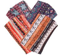 TOGEVAL Afrikanische Sport Stirnbänder 4 Stück Elastische Breite Yoga Haarbänder mit Knoten Modische Formstabile Schweißbänder für Damen in Leuchtenden Farben