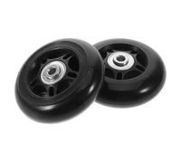 TOGEVAL Geräuscharme Kofferrollen 2 Stück 76mm X 24mm mit Metallachsen Ersatzräder für Reisekoffer und Wagenrolle Reparatur Gummirollen für Gepäck