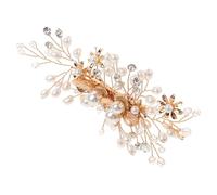 TOGEVAL Haarspange in Gold Elegante Hochzeitshaarschmuck aus Zinklegierung mit Perlen Einzigartiges Haaraccessoire zum Haarstyling und Brautfrisur für Damen