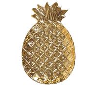 TOGEVAL Keramik Schmuckplatte Ananas in Gold Nordisches Design Elegante Schmuckablage für Ohrringe und Halsketten Dekoration für Badezimmer und Schlafzimmer