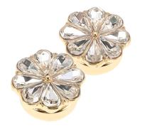 TOGEVAL Legierung Manschettenknöpfe mit Kristallblumen - 2 Stück Strass Manschettenknöpfe für Damen Hemden und Feierliche Anlässe