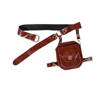 TOGEVAL Retro Bauchtasche im Mittelalterstil Hüfttasche aus Strapazierfähigem Pu Gürteltasche für Damen und Herren als Oberschenkeltasche Umhängetasche oder Party-Accessoire für Halloween