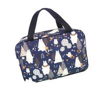 TOGEVAL wasserdichte Faltbare Kulturwaschtasche mit Großem Fassungsvermögen Polar bär Motiv Canvas badetasche mit Tragegriff Vielseitiger Reise Fitness badetäschchen für Damen und Herren