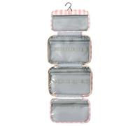 Toiletry Bag - 4 Fächer Waterproof Hanging Organizer, Foldable Travel, White Pink, riferimento alla descrizione, Siehe Beschreibung