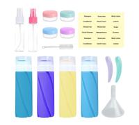 Toiletry Containers Set - 3oz Travel Bottles for Liquids and Shampoo, Leak Proof Refillable Design with Spray Pump Function, Size Kit for Camping Vacation, Durable Clear, Compact Carry Case