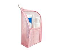 Toiletry Organizer Bag, Mesh Cosmetic Travel Storage Pouch, Women Travel Toiletries Carry Bag, Multi Pocket Bathroom Organizer System, Foldable Style Design, Camping Hotel Use