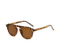 TOIPASTN Modische Nieten-Sonnenbrille für Damen und Herren, Retro-Punk-Stil, UV400 (Leopardenmuster, Tee)