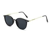 TOIPASTN Modische Retro-Sonnenbrille für Damen mit UV-Schutz (C1 Schwarz Gold)