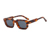 TOIPASTN Modische Sonnenbrille für Damen und Herren, Retro-Luxus, klare Gläser, UV400 (Leopardenmuster Schwarz)
