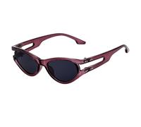 TOIPASTN Ovale Cat-Eye-Sonnenbrille für Damen und Herren, luxuriös, Punk, Retro, UV400 (C7 Lila)