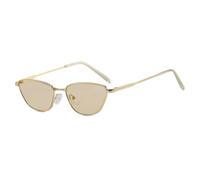 TOIPASTN Retro-Cat-Eye-Sonnenbrille für Damen und Herren, Metallrahmen, UV400, modisch (Champagner)
