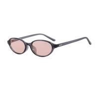 TOIPASTN Retro-Sonnenbrille für Damen, oval, UV-Schutz 400, modisches Katzenaugen-Design, kleiner Rahmen, Punk-Stil (grau-rosa)