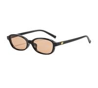 TOIPASTN Retro-Sonnenbrille für Damen und Herren, modisches Design mit kleinem Rahmen, UV-Schutz 400 (Schwarz-Champagner)