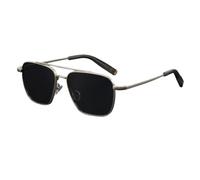 TOIPASTN Retro-Sonnenbrille für Herren, Metallrahmen, UV400 (Silber)