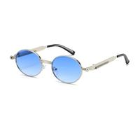 TOIPASTN Retro-Sonnenbrille mit kleinem, rundem Rahmen für Damen, UV-beständig, modisch (Blau)