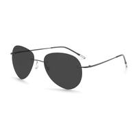 TOIPASTN Sonnenbrille für Damen und Herren, ultraleichtes Metall, UV-Schutzbrille (schwarz/grau)