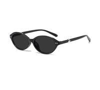 TOIPASTN Sonnenbrille mit Blaulichtfilter für Damen und Herren, Retro-Oval (schwarz)