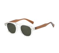 TOIPASTN Tr90 Sonnenbrille Damen Herren Retro UV400 Nieten (transparent grau)