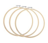 TOKERD 3 Stück 25cm Stickrahmen Holz Bambus Kreuzstich Rahmen Einstellbar Stickerei Ring Hoop Runden Bambus Kreis Set Nähmaschine Stickerei Ring Cross Stitch Hoop für Dekoration DIY Nähen