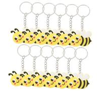 TOKIDNY 12 Stück Teiliges Biene Schlüsselanhänger Cartoon bienen anhänger aus PVC und Metall Niedlicher Kreativer Rucksack Taschenanhänger Kleine Leichte Geschenkidee für Bienenfreunde