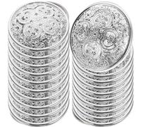 TOKIDNY 20 Stück Silberne Metallknöpfe im Western Stil Praktische Selbstgemacht Kleiderknöpfe mit Löchern für Kinderkleidung und Hüte für Geburtstag und Weihnachten