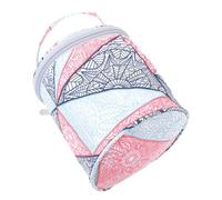 TOKIDNY Große Aufbewahrungstasche aus Oxford Geometrischem Muster Vielseitige Wollgarn organizer Tasche mit Reißverschluss für Häkelnadeln und Strickzubehör Langlebig und Geräumig