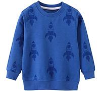 TOKYMOON Jungen Sweatshirt Kinder Warme Pullover Baumwolle Activewear Kinder Dinosaurier Pullover Digger T-Shirt Langarmshirt für Kinder Jungen Sweatshirt Pullover 1-7 Jahre Rakete 6T