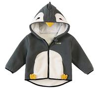 TOKYMOON Kinder Jungen Kapuzenpullover Fleecejacke Jungen Pullover Dinosaurier Headwear Jacke Hoodie Sweatjacke Kapuzenjacke Hoody Sweatshirt mit Reißverschluss 1-7 Jahre 92-122 Pinguin 120