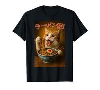 Tokyo Katze im Strohhut mit Teetasse Skytree City View Japan T-Shirt
