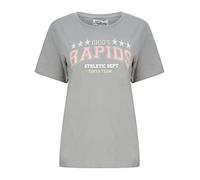 Tokyo Laundry Damen Rapids Motiv Baumwoll Jersey T-Shirt, Griffin Grau, 38