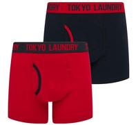 Tokyo Laundry Herren-Boxershorts, 2er-Pack, Westhorpe 2 - Rot - Marineblau, XL