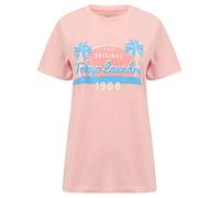 Tokyo Laundry Soller Damen T-Shirt Tropical Sunset Motiv Baumwolle Rundhals Gr. 38, Rose Shadow