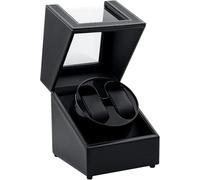 Tolesum Uhrenbeweger 2 Uhren für Automatikuhren, Watch Winder mit Leisem Motor, TPD 970-2430, USB-C Betrieb mit Brückenkabel-System, Edles PU-Leder Schwarz