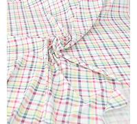 TOLKO 50cm Baumwoll-Jersey für Shirt Kleid Rock | Kleiderstoff weich Blickdicht knitterarm elastisch | Stoffe zum Nähen Jersey Stoff Meterware | 150cm breit Baumwollstoff (Kariert)