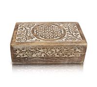 Tolle Geburtstagsgeschenkideen, handgefertigt, dekoratives Schmuckkästchen aus Holz, für Schmuck, Andenken, Schatztruhe, Schmuckhalter, Uhrenschloss, 20 x 12 cm, Geschenkidee (White)