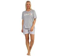 Toller Damen Shorty-Schlafanzug, Kurze Hose, mit Frontprint 'New York City Loving' 66338, Farbe:grau-Melange, Größe:36-38