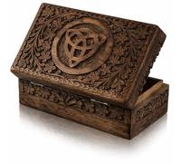Tolles Geburtstagsgeschenkideen Handgemachte dekorative hölzerne Schmuckschatulle Schatzkasten Schmuck Organizer Andenkenbox Schatztruhe Schmuckset Halter Lock Box Watch Box 20 x 12 cms (Antique)